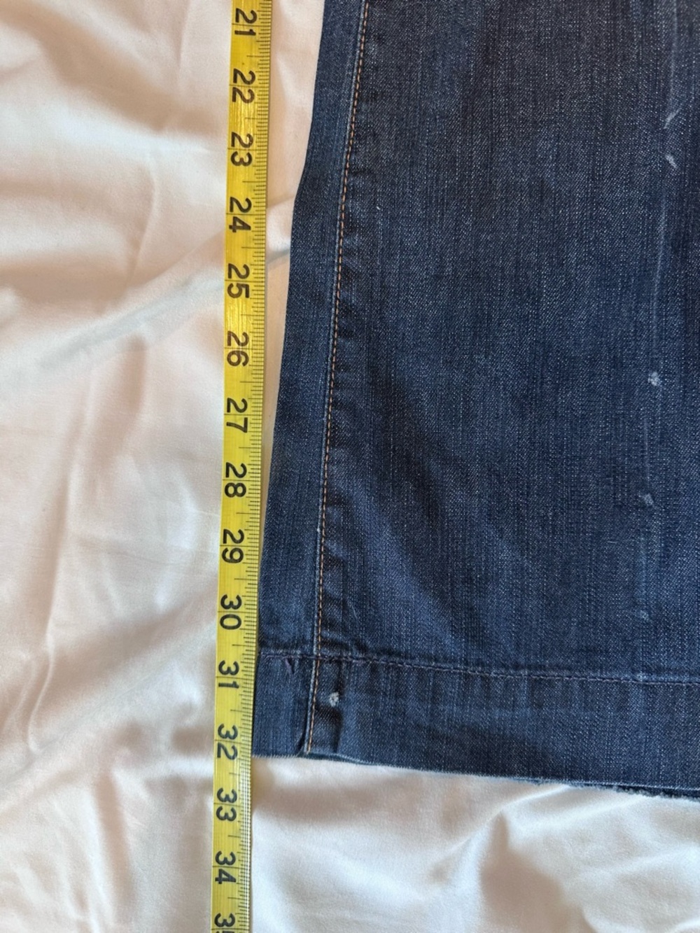 Vintage 7 For All Mankind Indigo Bootcut Jeans with Contrast Pocket Stitching - Picture 6 of 7
